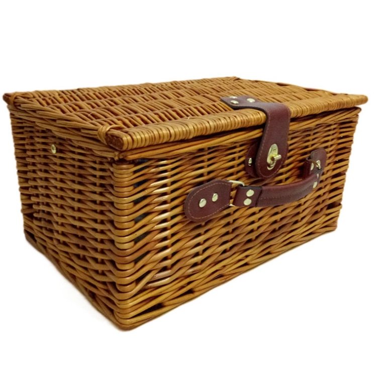 Hot Sale Willow Woven Picnic Travelling Storage Basket with Tablewares